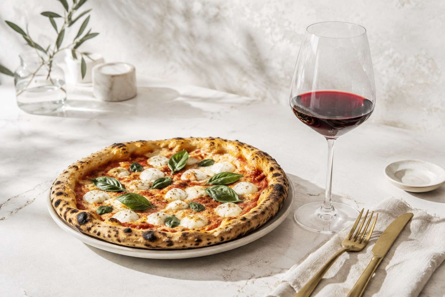 wine with lasagna details
