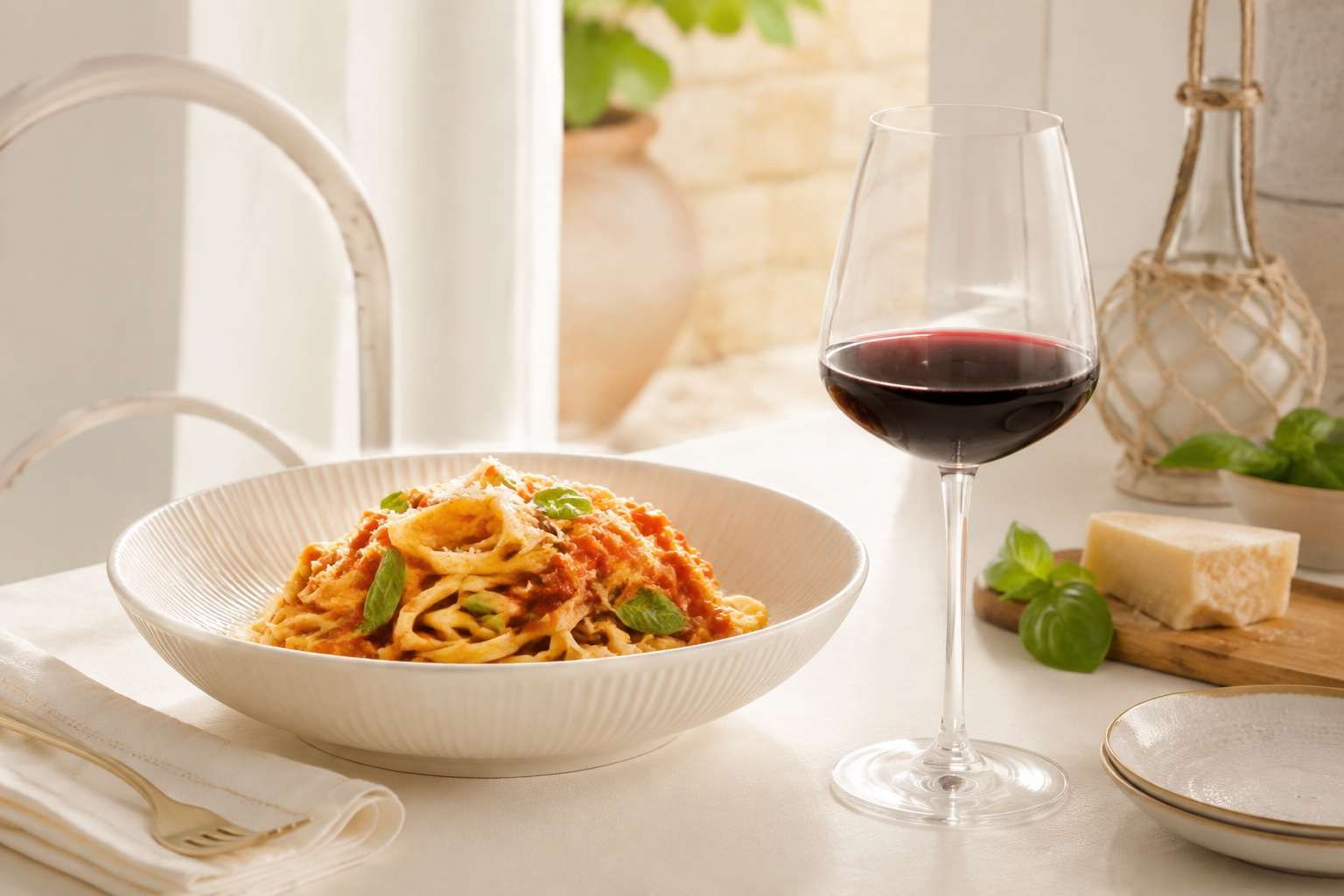 wine with lasagna