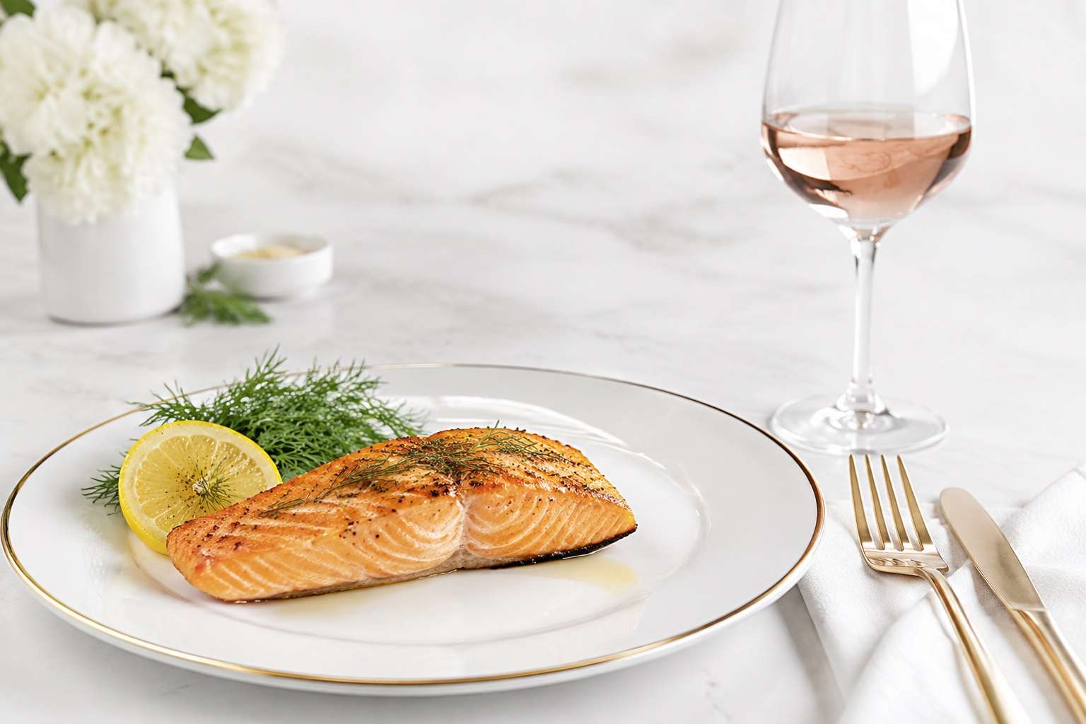 Crispy fried chicken served with a flute of sparkling wine