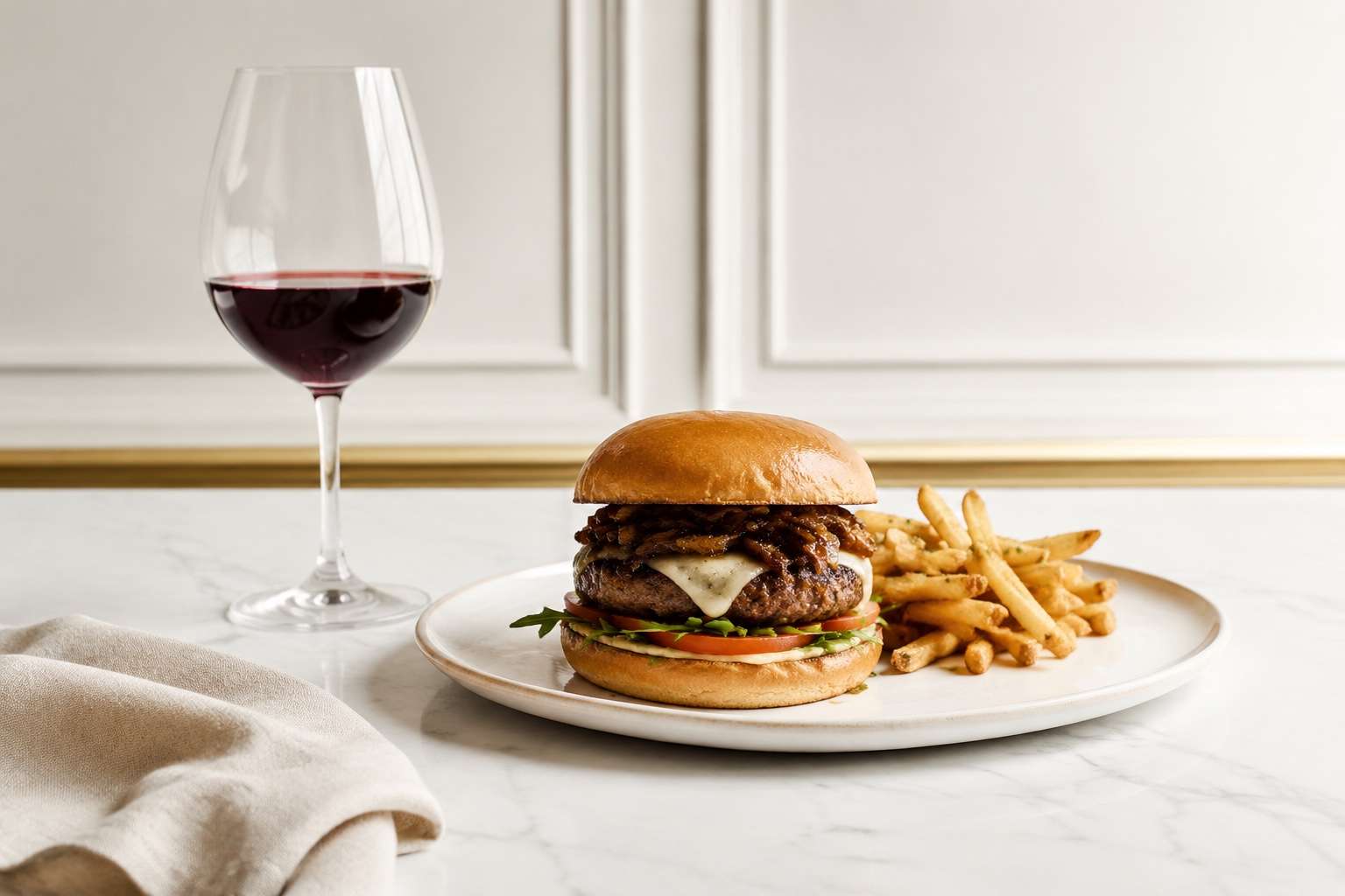 wine with burgers